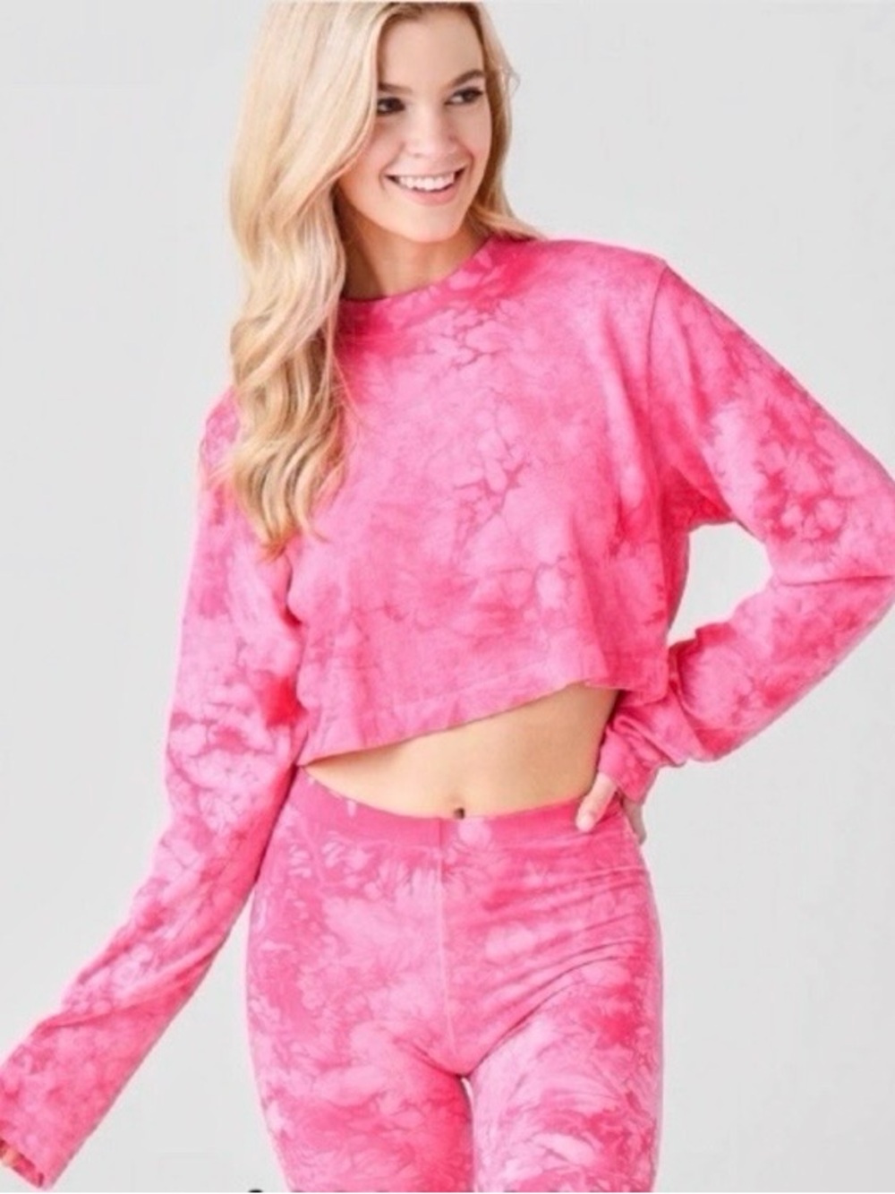 COTTON CITIZEN Women's Tokyo Crop Shirt in Hot Pink Crystal size XS